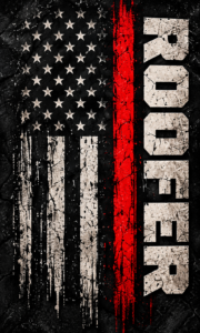 Distressed American Flag Roofer Graphic