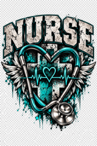 Distressed Teal Nurse Emblem