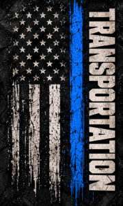 Distressed Thin Blue Line Transportation Flag