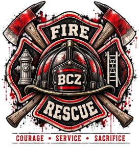 Gritty Fire Rescue Maltese Cross Emblem