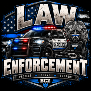 Gritty Law Enforcement Shield Emblem