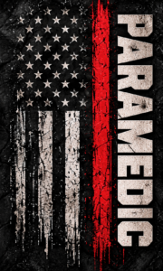 Grunge Thin Red Line Paramedic Flag