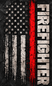 Grungy Thin Red Line Firefighter Poster