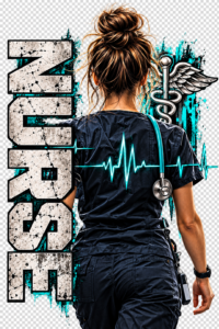 Nurse in Teal ECG Poster Design