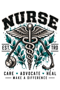 Vintage Distressed Nurse Crest Design