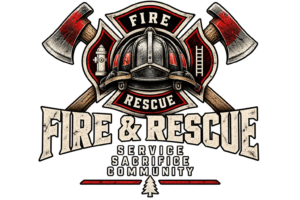 Vintage Fire Rescue Emblem